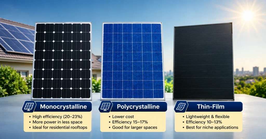 3 Main Types of Solar Panels