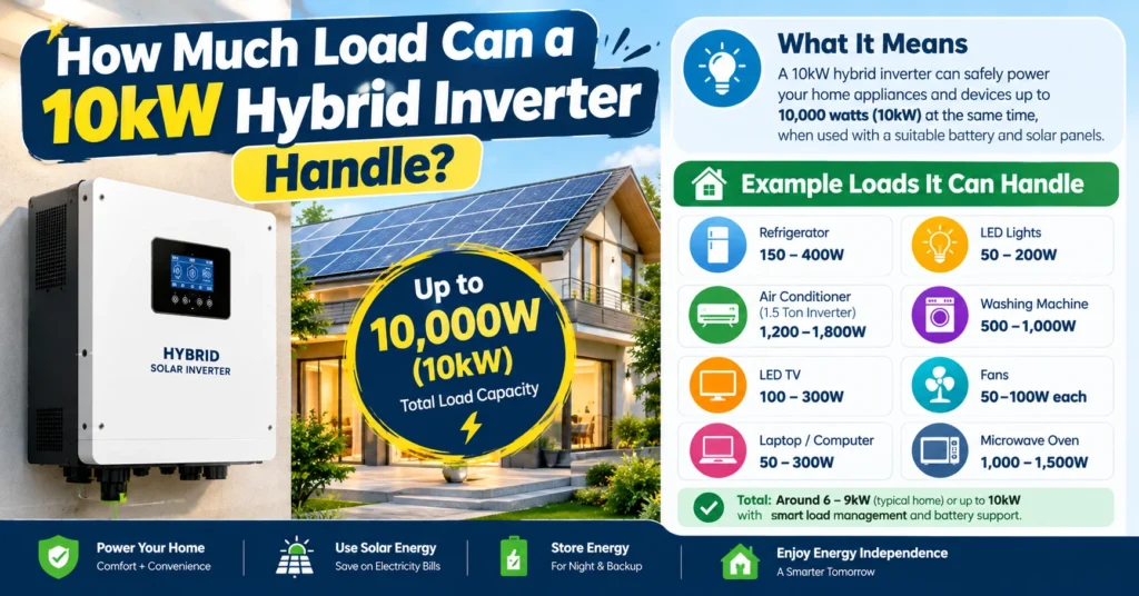 How Much Load Can a 10kW Hybrid Inverter Handle, 10kW Hybrid Solar Inverter