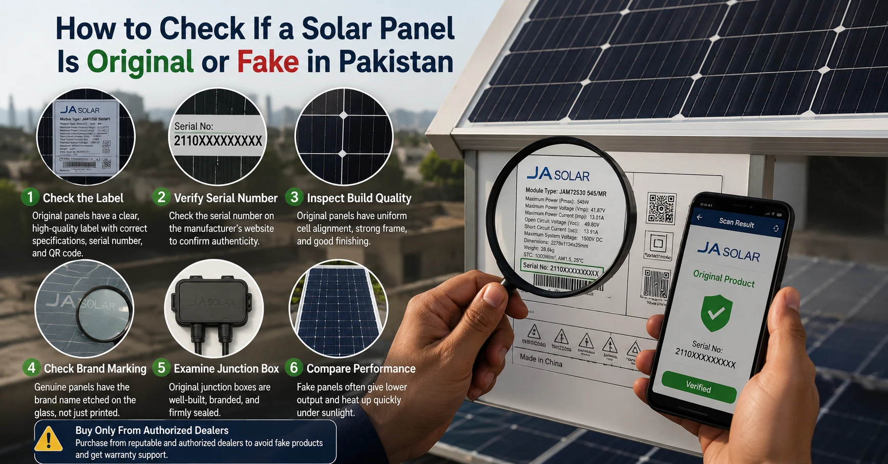How to Check If a Solar Panel Is Original or Fake in Pakistan