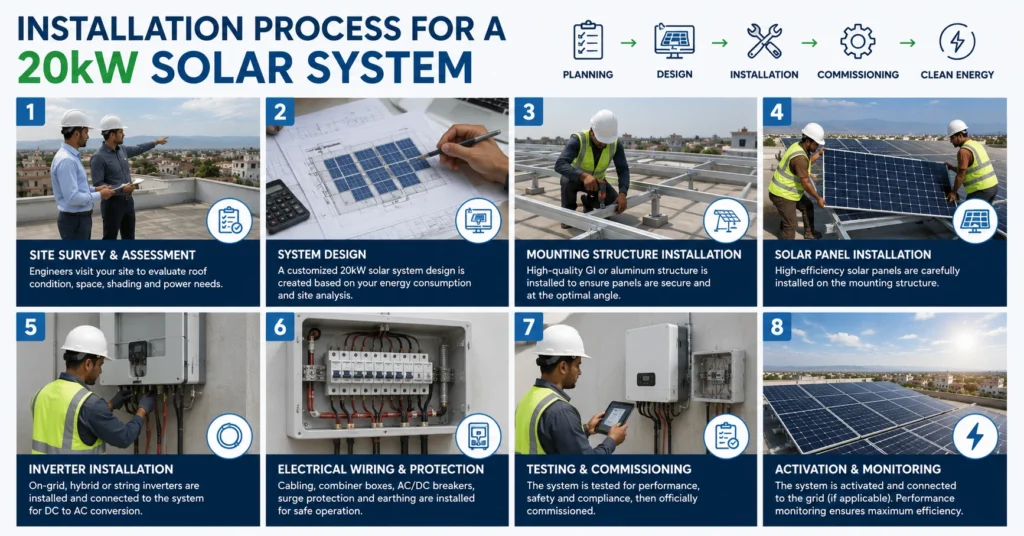 Installation Process for a 20kW Solar System