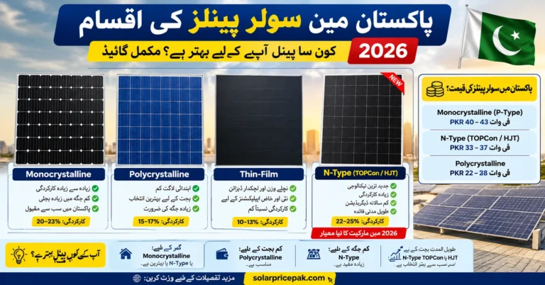 Types of Solar Panels in Pakistan